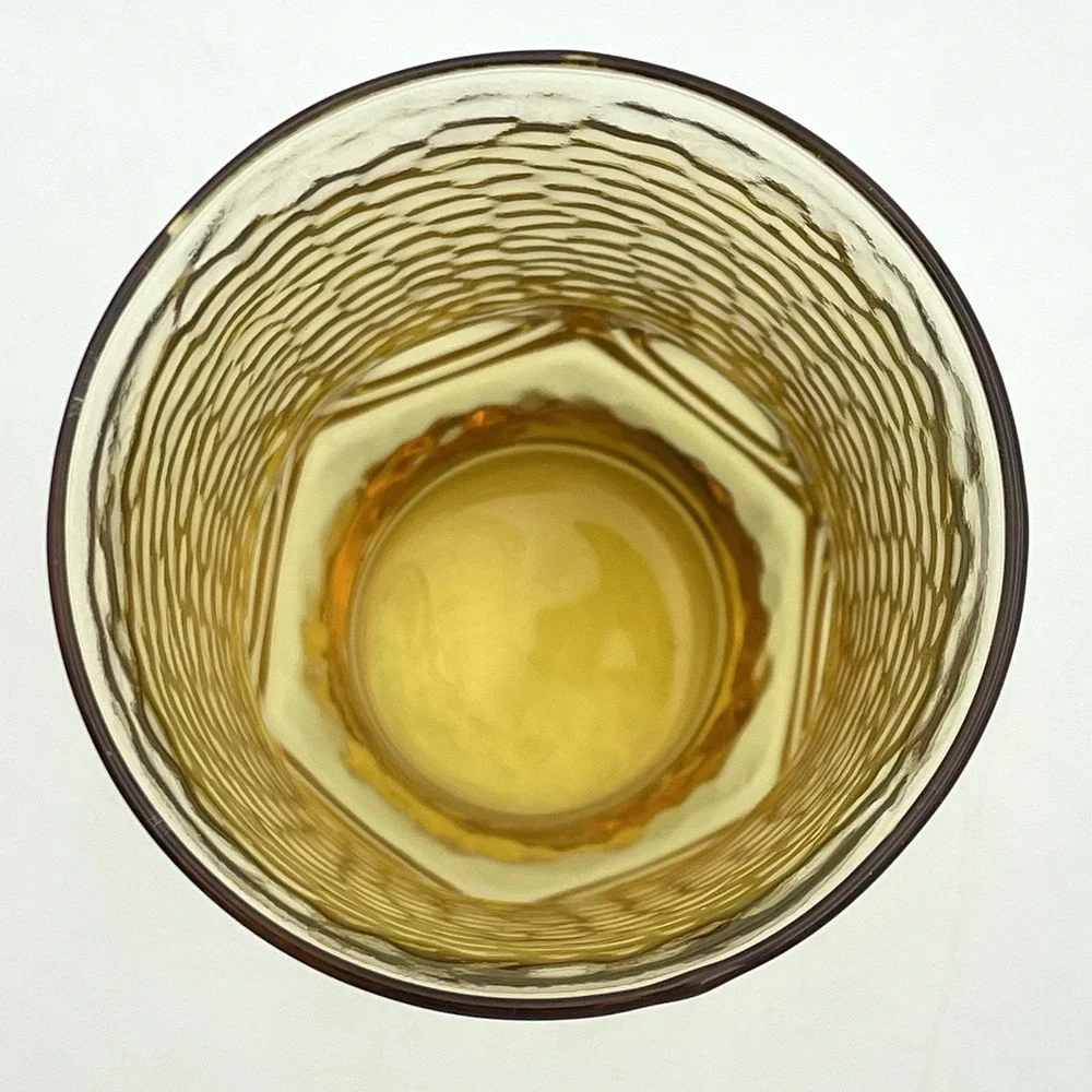 Vintage 1970s Anchor Hocking Heritage Hill Amber Large Tumbler 6.75